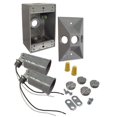 thumbnail image 1 of Hubbel Electric Raco 75 To 150 Watt Gray Rectangular Dual Lampholder Kits  5818-, 1 of 2