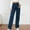 Dark Blue, variant on Jacenvly New Jeans for Women Plus Size Long Pants Loose Solid Comfort Waist Straight Leg Jeans for Women High Waist Breathable Comfort Waist Pocket Black M
