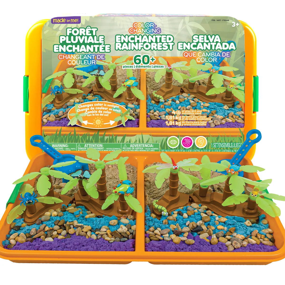 Made By Me 60+ Piece Color-Changing Enchanted Rainforest Sensory Playset, Fun Sensory Bins for Toddlers 3+ with Moldable Sand, Learn Through Play Toys, Unique Fine Motor Toys