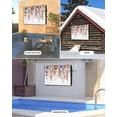 thumbnail image 2 of Outdoor TV Cover 40 to 43 Inch Weatherproof, Brown Fall Eucalyptus Leaf Waterproof TV Screen Protector for Outside Decor with Zipper and Pocket 40"L x 25"H , Teal Botanical Floral White, 2 of 7