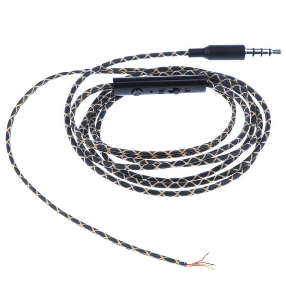 Nuevo Alambre de 3,5mm Reemplazo Reparación de Auriculares con Micrófono Bricolaje Audio
