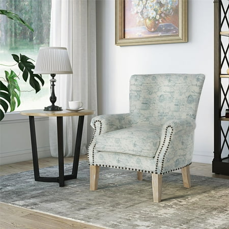 Dorel Living Darcie Nail Head Accent Chair, Teal & Gray ...