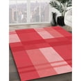 thumbnail image 3 of Ahgly Company Machine Washable Indoor Square Transitional Red Area Rugs, 5' Square, 3 of 7