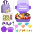 thumbnail image 1 of Kmbangi 27Pcs Bento Box Lunch Box Kit, Large 4-Compartment Lunch Container Lunch Bag Accessories, Leakproof Safe Meal Prep Container, 1 of 8