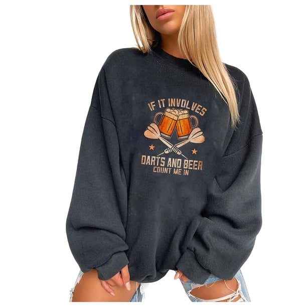 Tops de mujer Sudadera con estampado de sol de invierno Tops de jersey Fridja fksj1905