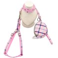 thumbnail image 1 of Pet Harness Leash Set Plaid Escape Proof Puppy Walking Leash Dog Leash with Bag, 1 of 10