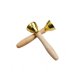 thumbnail image 1 of 2pcs Wooden Handle Copper Plated Bell Classical Orff Musical Instrument Performance Supporting Vocal Percussion Instruments, 1 of 5
