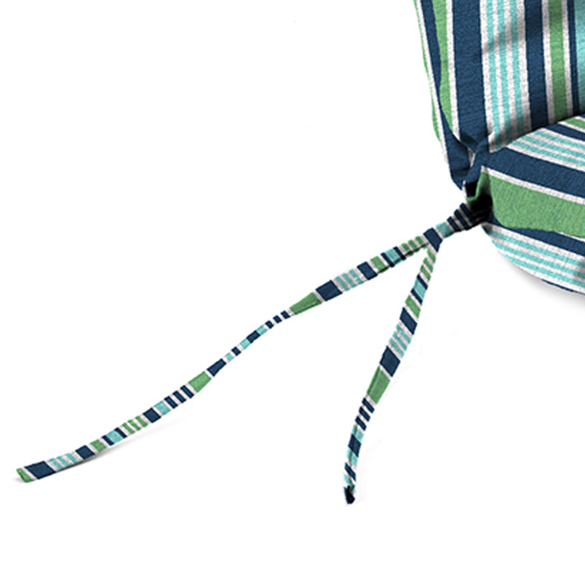 Jordan Manufacturing 72" x 21" Osio Nomad Blue and Green Stripe Rectangular Outdoor Chaise Lounge Cushion with Ties and Hanger Loop