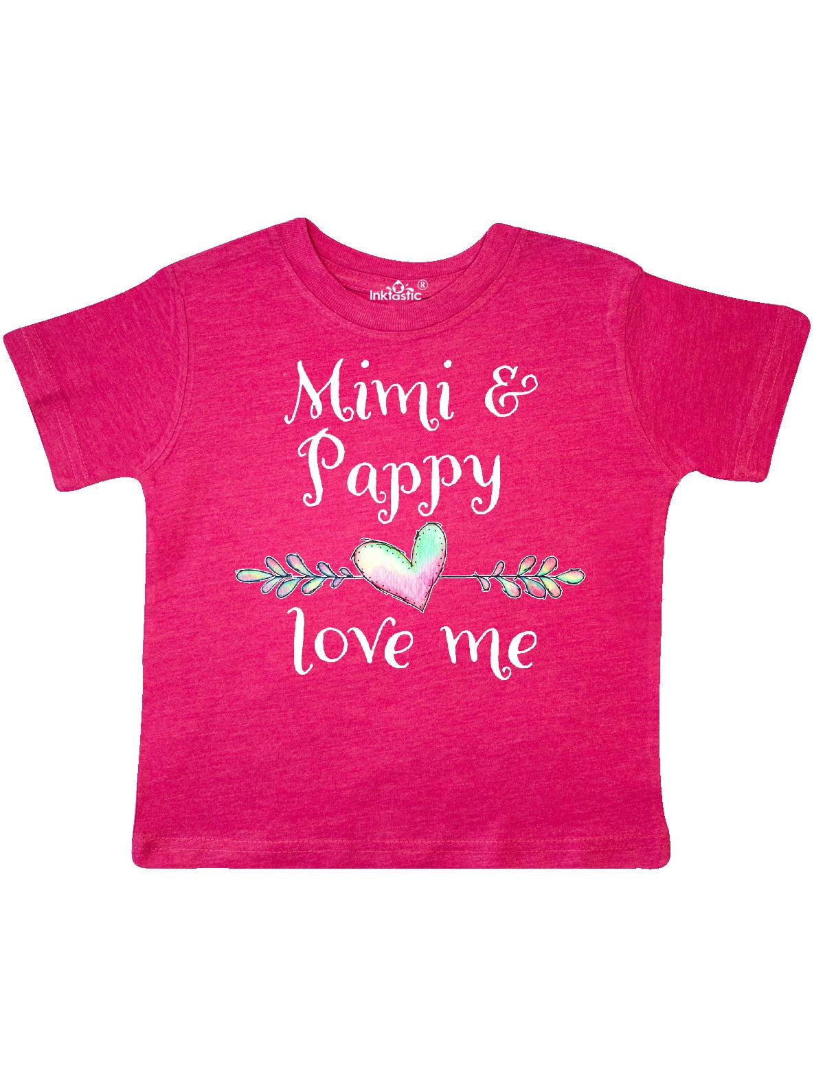 Inktastic Mimi and Papa Love Me- Heart Grandchild Toddler Short Sleeve ...