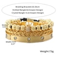 thumbnail image 2 of Luxury Micro Pave Crown Bracelets Roman Royal Charm Mens Bracelets Stainless Steel Crystals Bangles Couple Jewelry Gift, 2 of 8