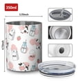 thumbnail image 4 of 12oz Coffee Tumblers Pink Cow Milk Pattern Stainless Steel Vacuum Insulated Travel Tumbler Coffee Cups Mug with Lid and Straw with Cleaning Brush for Cold & Hot Drinks, 4 of 5