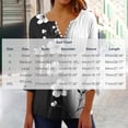 thumbnail image 4 of JTZGDY Fall 3/4 Flared Sleeve Tops for Women Lightweight Casual Floral Printed Half Button V Neck Henley Shirts Loose Flowy Cozy Ruched Pleated Tunic Blouse, 4 of 6