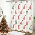 thumbnail image 3 of AUQ Christmas Shower Curtain Set,Merry Christmas Red Tree Shower Curtain,Xmas Pine Red and Green Shower Curtain for Bathroom Decor,Waterproof Winter Fabric Bth Curtain with 12 Hooks,72 X 72", 3 of 7