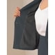 thumbnail image 5 of Conjunto de traje de 2 piezas para mujer INSPIRE CHIC, blazer sin cuello de manga 3/4, falda lápiz de cintura alta, atuendos de trabajo en gris oscuro XL, 5 of 6