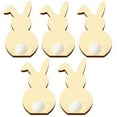 thumbnail image 2 of Decodeary Pack of 5 Rabbit Wood Slices Exquisite Easter Decorations Simple Style Scrapbooking Crafts Holiday Gifts Accessories JM01168 1Set, 2 of 6