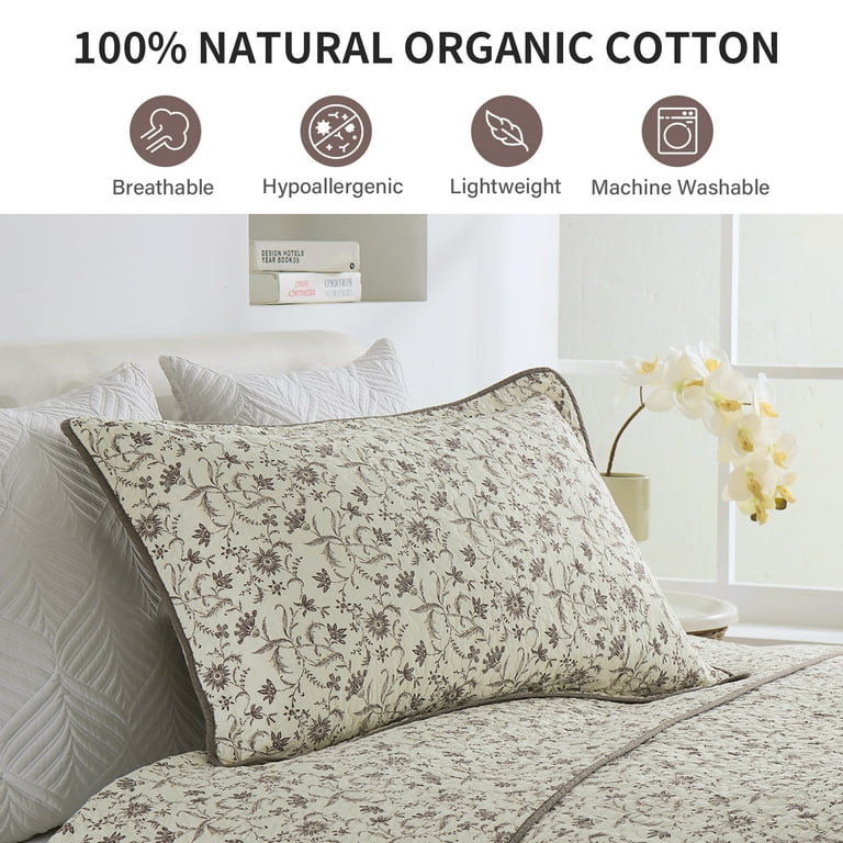 Set copripiumino king size con motivo floreale e foglie, in microfibra, con stampa botanica, 3 pezzi, 104 x 90 cm, morbido e leggero, stile fattoria, per donne e uomini