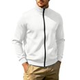 thumbnail image 6 of Miqool Mens Full Zip Sweatshirt Stand Collar Casual Long Sleeve Lightweight Soft Outerwear Jacket with Pockets, 6 of 9