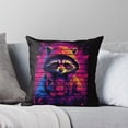 thumbnail image 5 of Ryan; Cute Raccoon Summer Walk Throw Pillow Cover 45x45cm – Vintage Woodland Animal Cushion for Kids & Nature Decor, 5 of 7