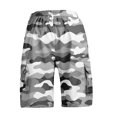thumbnail image 4 of Fabrcox Camo Cargo Shorts Men Elastic Waist Bermuda Shorts for Men Lightweight Summer Outdoor Running Men Basketball Shorts with Pockets White XXL, 4 of 4