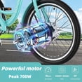 thumbnail image 6 of MOONCOOL 24"/26" Adult Electric Tricycle W/ Chain lock, Peak 700W 36V 10.4AH, 7 Speeds Step Through Electric Trike Motorized Three Wheel Electric Bikes w/ Large Basket for Women Men, 6 of 11