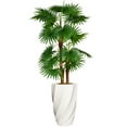 thumbnail image 1 of Vintage Home Artificial Faux Real Touch 5.67 Feet Tall Fan Palm Tree With Burlap kit And Fiberstone Planter, 1 of 1