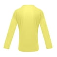 thumbnail image 4 of Men's Casual Solid Color V-Neck Gentleman's Business Long Sleeve T-Shirt Yellow L, 4 of 5
