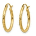 thumbnail image 2 of 14K Yellow Gold Round  3/4 inch Diamond Cut Hoop Earrings for Women, 2 of 4
