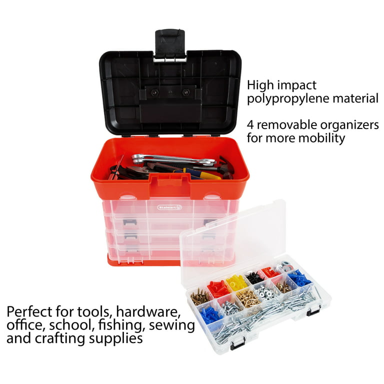 Portable Tool Box Plastic Tool Box with Handle Heavy Duty Multifunctional  Storage Box Large Capacity Tool Box, Multi Color Multi Size Small Parts Box