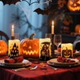 thumbnail image 5 of Halloween Rechargable Flickering Flameless Candles with 6H Timer, Battery Operated LED Real Wax Candles with Charging Base Set of 3 Halloween Home Decoration Gifts(3 x 4 5 6 Inch), 5 of 7