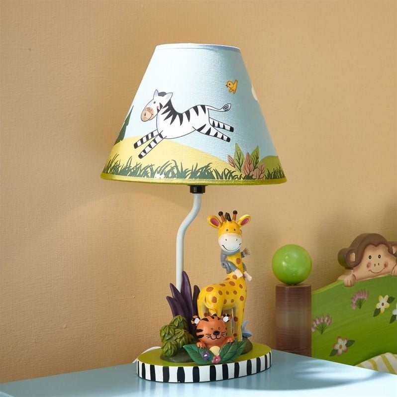 Details About Table Lamp Sunny Safari Animal Kids Bedroom Nursery Monkey Giraffe Tiger Zebra