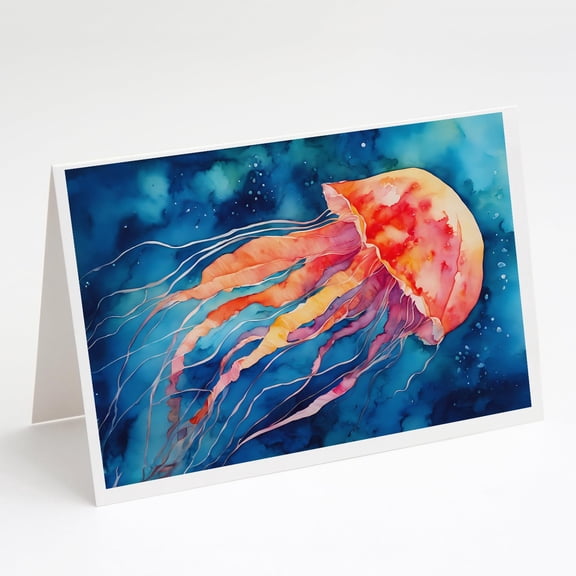 Jellyfish Greeting Cards Pack of 8 7 in x 5 in