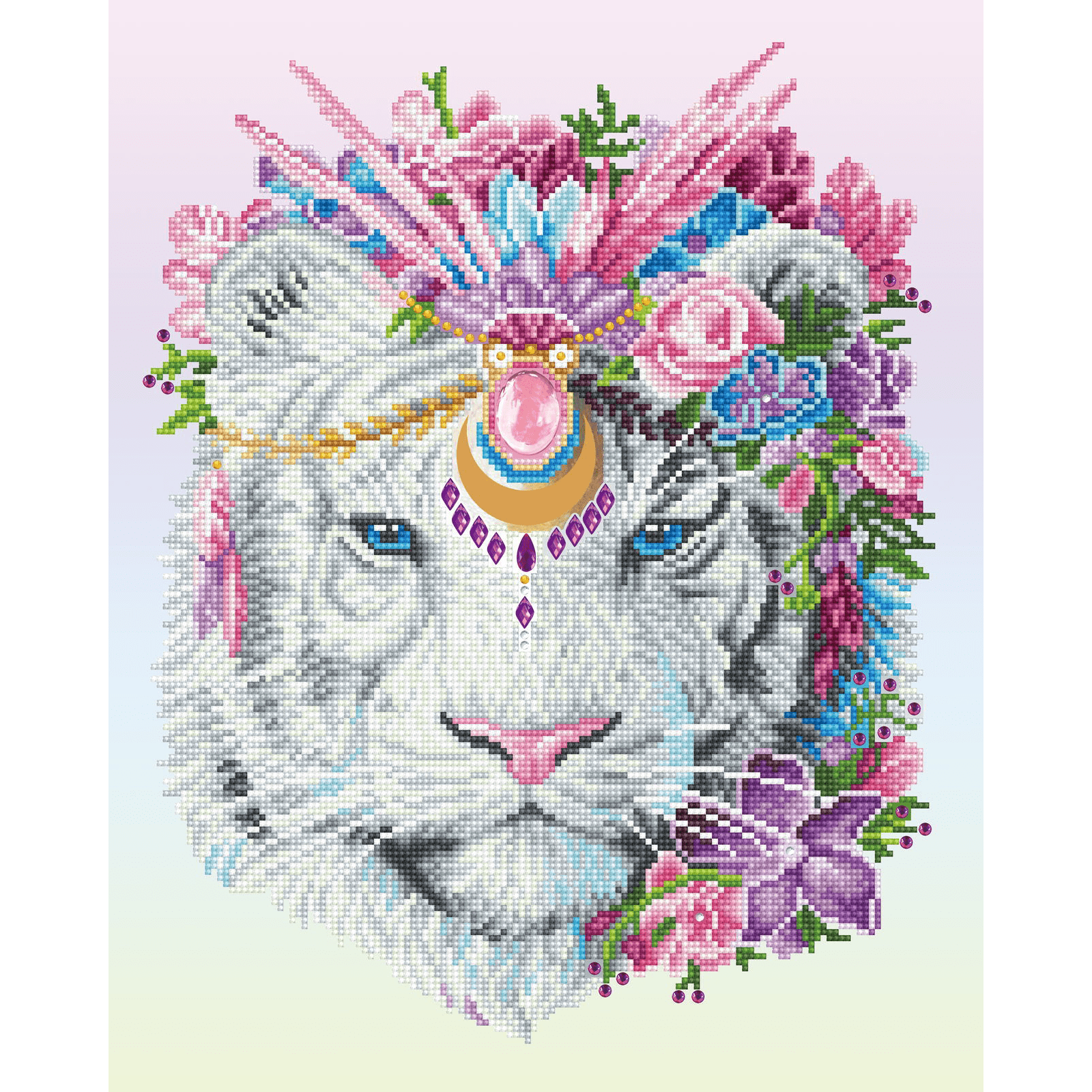 Diamond Dotz Bohemian Tiger Diamond Painting Kits for Adults - Diamond Art Kits a Relaxing Creative Craft Kit with Dotz Gems 20.1x16.1