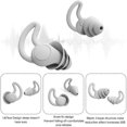 thumbnail image 2 of Tapones para los oídos para dormir, de silicona con cancelación de ruido, suaves e impermeables, con protección auditiva, para ronquidos y viajes (blanco), 2 of 5