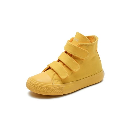 

Fangasis Girls Boys Casual Shoes Fashion Flats Non-Slip Canvas Sneakers Children Walking Shoe Running Breathable Comfort Yellow 11C