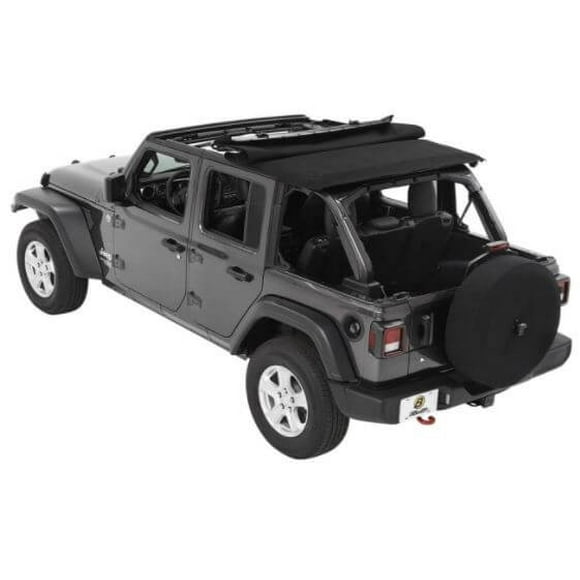 Bestop 56863-17 Soft Top All New Trektop NX Black Twill; Fabric; With Door Surrounds; With Tinted Vinyl Windows; With Sunroof; Includes Hardware
