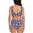 thumbnail image 3 of Kdxio Cute Pig Print Women's 2 Piece High Waisted Wrap Spaghetti Strap Summer Swimsuit Bikini Set-Large, 3 of 7