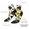 thumbnail image 6 of Rateoe Sunflowers Country Pattern Quarter Crew Socks,Toe Seamed Ankle Socks,Cotton Cushioned Breathable Athletic Crew Sports Socks, 6 of 7