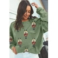 thumbnail image 3 of Women's Grass Green Christmas Nutcracker Graphic Corded Pullover Sweatshirt - [ZhiHiMeRi] | (US 20-22)2XL, 3 of 10
