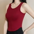 thumbnail image 2 of Kaemgyyd Women's Stretch Layering Tops Soft Scoop Neck Sleeveless Tank Shirt Casual Curved Hem Built-In Bra Pajama Tee Sleepwear, 2 of 6