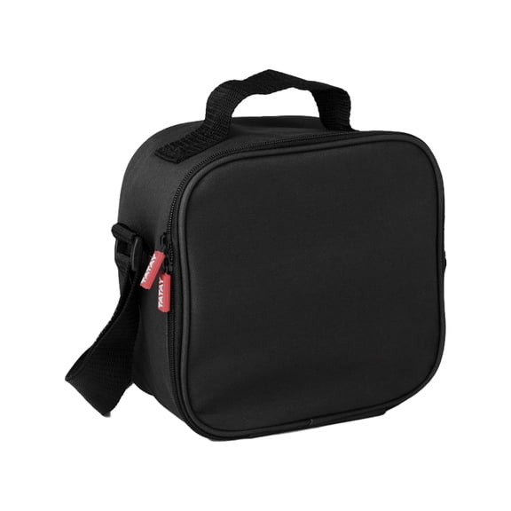 Superio Insulated Lunch Bag, Thermal Lined Lunch Box for Work & Travel, Waterproof Reusable Lunch Tote with Adjustable Strap & Front Pocket, Black