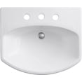 thumbnail image 2 of Kohler K-2362-8-7 8 in. Cimarron Pedestal Bathroom Sink with Widespread Faucet Holes, Black, 2 of 4