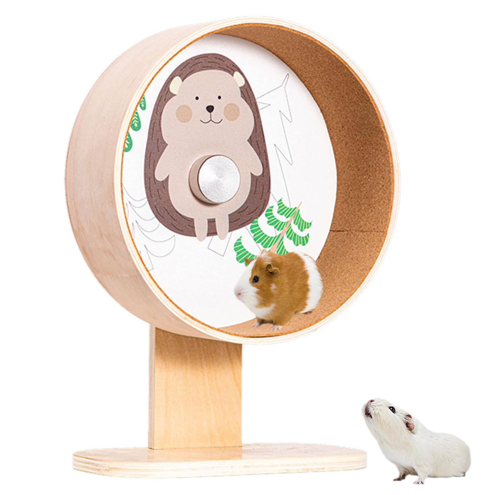 EHJRE Hamster Wheel, Silent Wooden Hamster Wheel, Running, Activity, Exercise Wheel, Small Animal Exercise Wheel for Hedgehogs And Rats , E, M M