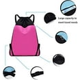 thumbnail image 3 of GRNSHTS Drawstring Backpack Water Resistant String Bag Cinch Sport Gym Shopping Bag Sackpack for Men Women (Rose Red), 3 of 17