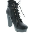thumbnail image 7 of Top Moda Women's Cici-1 High Heel Lace Up Ankle Boots Platform Booties with Studs, 7 of 7