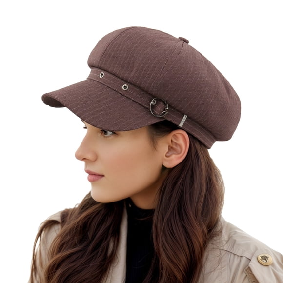 Fgnfyis Women Beret Newsboy Hats Classic Autumn Spring Winter Cap Berets Hat for Women Coffee