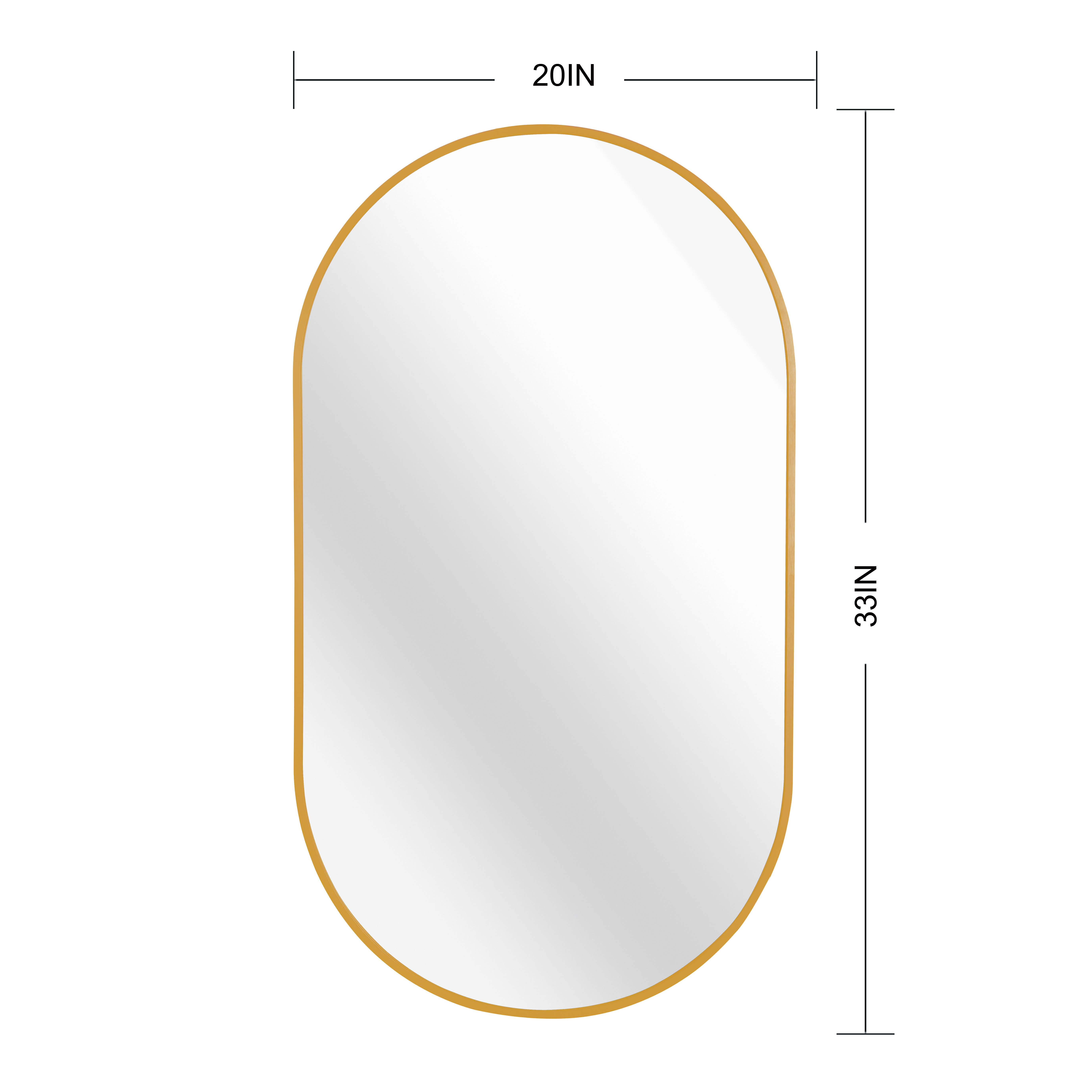 MAYEERTY 20x33 Inch Gold Metal Framed Oval Bathroom Mirror, for Large Bathroom Vanity