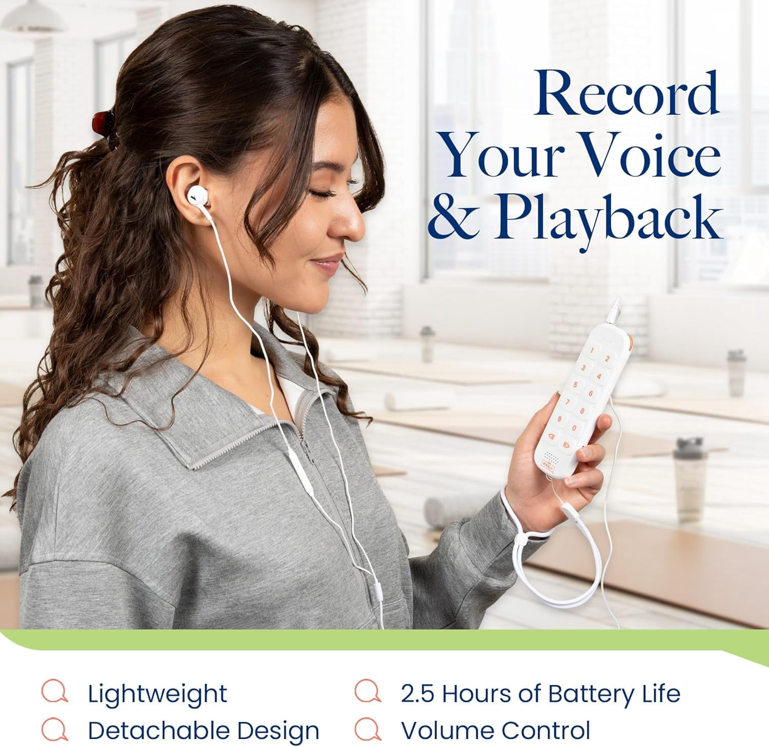VoiceGift PLAY™ Screen-Free Voice Recorder and Audio Playback Device for Adults