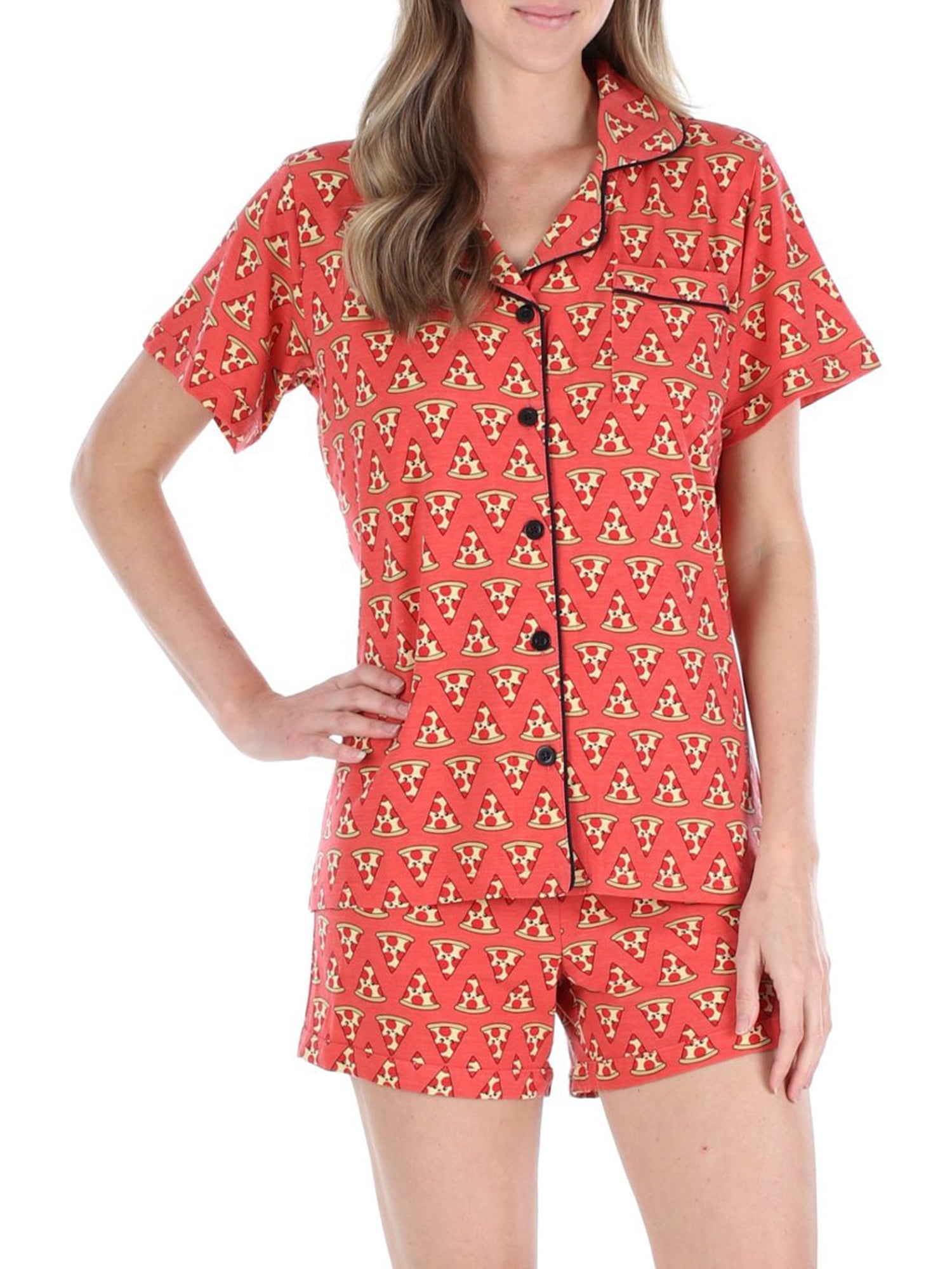 Sleepyhead Sleepyheads Women's Jersey Short Sleeve ButtonUp Top and