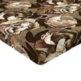 thumbnail image 4 of Ambesonne Vintage Fitted Sheet, Abstract Nostalgic Peony, Queen Size, Pale Brown and Dark Cocoa, 4 of 5