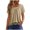 Khaki, variant on Up To 50% Off EDHITNR Womens Tops Casual, T-Shirts For Women, Plain T Shirts For Women, Women Fashion Summer Casual Solid Round Neck Short Sleeves Tshirt Blouse